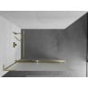 Mexen Kioto+ L Duschwand mit Ablage Walk-in 100 x 200 cm, Milchglas, gebürstetes Gold - 800-100-123-55-30