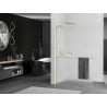 Mexen Kioto+ L Duschwand mit Ablage Walk-in 100 x 200 cm, Milchglas, gebürstetes Gold - 800-100-123-55-30