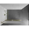 Mexen Kioto+ L Duschabtrennung mit Ablage Walk-in 120 x 200 cm, Frost, gebürstetes Gold - 800-120-123-55-30