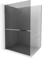 Mexen Kioto+ L Duschwand mit Ablage Walk-in 120 x 200 cm, graphit, chrom - 800-120-123-01-40