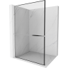 Mexen Kioto+ L Duschwand mit Ablage Walk-in 50 x 200 cm, schwarzer Rahmen, Chrom - 800-050-123-01-70