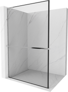 Mexen Kioto+ L Duschwand mit Regal Walk-in 100 x 200 cm, schwarzer Rahmen, Chrom - 800-100-123-01-70