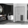 Mexen Kioto+ L Duschwand mit Ablage Walk-in 60 x 200 cm, schwarzer Rahmen, weiß - 800-060-123-20-70
