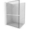 Mexen Kioto+ L Duschwand mit Regal Walk-in 90 x 200 cm, schwarzer Rahmen, weiß - 800-090-123-20-70