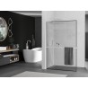 Mexen Kioto+ L Duschwand mit Regal Walk-in 90 x 200 cm, schwarzer Rahmen, weiß - 800-090-123-20-70