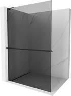 Mexen Kioto+ L Duschwand mit Ablage Walk-in 110 x 200 cm, Graphit, Schwarz - 800-110-123-70-40