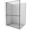 Mexen Kioto+ L Duschwand mit Regal Walk-in 110 x 200 cm, schwarzer Rahmen, schwarz - 800-110-123-70-70