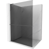 Mexen Kioto+ L Duschwand mit Ablage Walk-in 100 x 200 cm, graphit, gebürstet gun gray - 800-100-123-66-40
