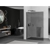 Mexen Kioto+ L Duschwand mit Regal Walk-in 110 x 200 cm, graphit, gebürstet gun gray - 800-110-123-66-40