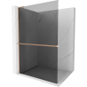 Mexen Kioto+ L Duschwand mit Regal Walk-in 80 x 200 cm, Graphit, gebürstetes Kupfer - 800-080-123-65-40
