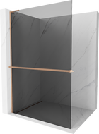 Mexen Kioto+ L Duschwand mit Regal Walk-in 80 x 200 cm, Graphit, gebürstetes Kupfer - 800-080-123-65-40