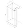 Mexen Kioto Duschwand Walk-in 130 x 105 x 30 cm, transparent, chrom - 800-130-105-221-01-00-030