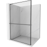 Mexen Kioto+ L Duschwand mit Ablage Walk-in 80 x 200 cm, schwarzer Rahmen, Gun Metal - 800-080-123-95-70