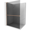 Mexen Kioto+ L Duschwand mit Regal Walk-in 120 x 200 cm, grafit, gebürstetes Kupfer - 800-120-123-65-40