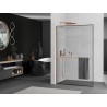 Mexen Kioto+ L Duschwand mit Ablage Walk-in 50 x 200 cm, schwarzer Rahmen, gebürstetes Kupfer - 800-050-123-65-70