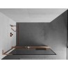 Mexen Kioto+ L Duschwand mit Regal Walk-in 60 x 200 cm, schwarzer Rahmen, gebürstetes Kupfer - 800-060-123-65-70