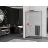 Mexen Kioto+ L Duschwand mit Regal Walk-in 80 x 200 cm, schwarzer Rahmen, gebürstetes Kupfer - 800-080-123-65-70
