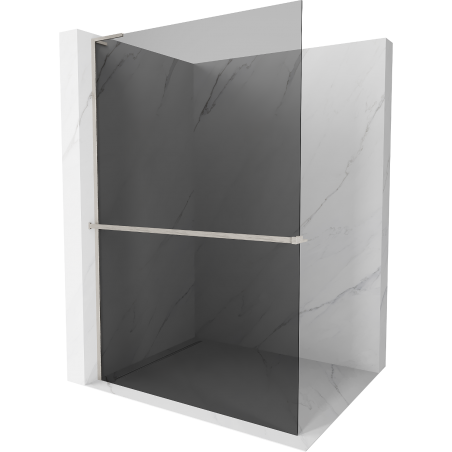 Mexen Kioto+ L Duschwand mit Regal Walk-in 70 x 200 cm, Graphit, gebürsteter Nickel - 800-070-123-97-40