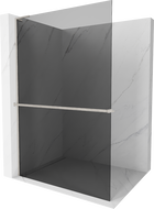 Mexen Kioto+ L Duschwand mit Regal Walk-in 100 x 200 cm, Graphit, gebürsteter Nickel - 800-100-123-97-40