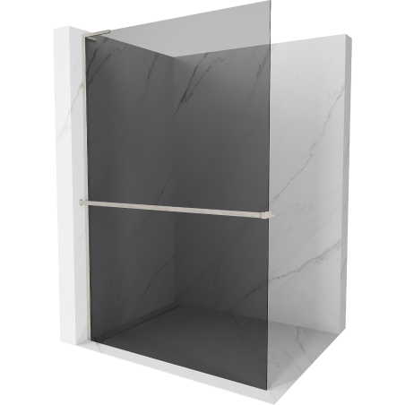Mexen Kioto+ L Duschwand mit Regal Walk-in 110 x 200 cm, Grafit, gebürsteter Nickel - 800-110-123-97-40