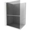Mexen Kioto+ L Duschwand mit Regal Walk-in 110 x 200 cm, Grafit, gebürsteter Nickel - 800-110-123-97-40