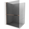 Mexen Kioto+ L Duschwand mit Ablage Walk-in 90 x 200 cm, Graphit, Roségold - 800-090-123-60-40