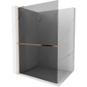 Mexen Kioto+ L Duschwand mit Regal Walk-in 120 x 200 cm, Graphit, Roségold - 800-120-123-60-40
