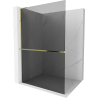 Mexen Kioto+ L Duschwand mit Regal Walk-in 100 x 200 cm, Graphit, Gold - 800-100-123-50-40