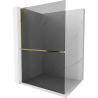 Mexen Kioto+ L Duschwand mit Ablage Walk-in 120 x 200 cm, graphit, gold - 800-120-123-50-40