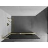 Mexen Kioto+ L Duschwand mit Regal Walk-in 90 x 200 cm, grafit, gebürstet gold - 800-090-123-55-40