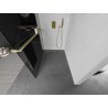 Mexen Kioto+ L Duschwand mit Regal Walk-in 110 x 200 cm, Graphit, gebürstetes Gold - 800-110-123-55-40