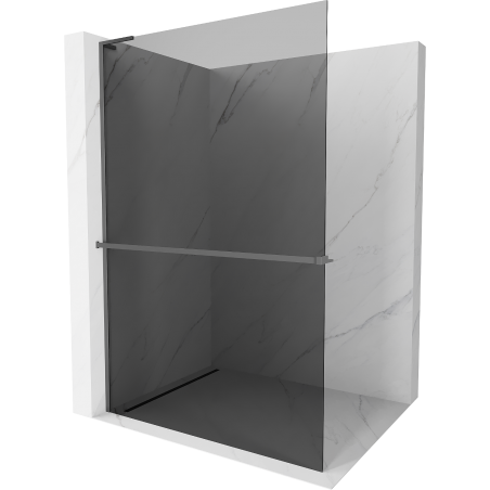Mexen Kioto+ L Duschwand mit Ablage Walk-in 100 x 200 cm, Graphit, Gun Metal - 800-100-123-95-40