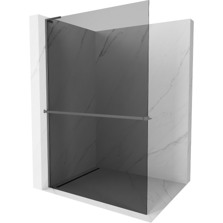 Mexen Kioto+ L Duschwand mit Regal Walk-in 110 x 200 cm, Graphit, Gun Metal - 800-110-123-95-40