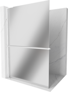 Mexen Kioto+ L Duschwand mit Regal Walk-in 70 x 200 cm, Spiegel, weiß - 800-070-123-20-50