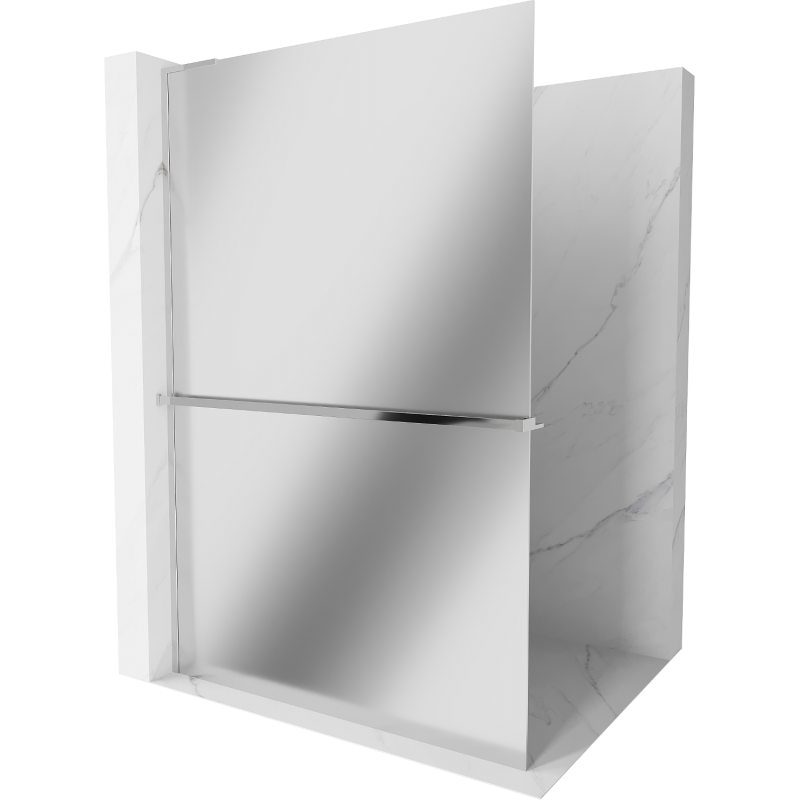 Mexen Kioto+ L Duschwand mit Regal Walk-in 80 x 200 cm, Spiegel, Chrom - 800-080-123-01-50