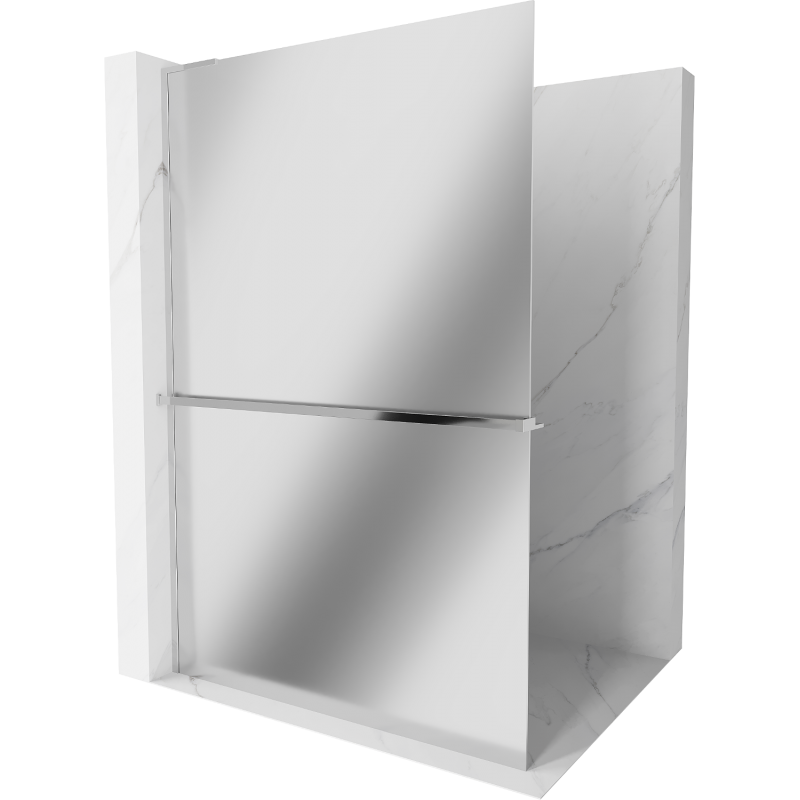 Mexen Kioto+ L Duschwand mit Regal Walk-in 100 x 200 cm, Spiegel, Chrom - 800-100-123-01-50