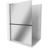 Mexen Kioto+ L Duschwand mit Regal Walk-in 70 x 200 cm, Spiegel, schwarz - 800-070-123-70-50
