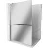 Mexen Kioto+ L Duschwand mit Regal Walk-in 80 x 200 cm, Spiegel, gebürstet gun gray - 800-080-123-66-50