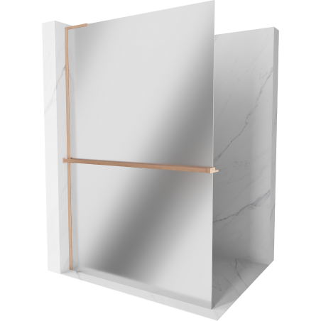 Mexen Kioto+ L Duschwand mit Ablage Walk-in 80 x 200 cm, Spiegel, gebürstetes Kupfer - 800-080-123-65-50