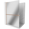 Mexen Kioto+ L Duschwand mit Regal Walk-in 110 x 200 cm, Spiegel, gebürstetes Kupfer - 800-110-123-65-50