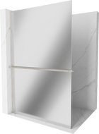 Mexen Kioto+ L Duschwand mit Ablage Walk-in 80 x 200 cm, Spiegel, gebürsteter Nickel - 800-080-123-97-50