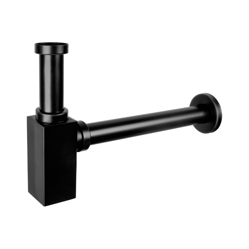 Mexen Quadratischer Waschtisch-Halbsyphon, antikschwarz - 79960-79