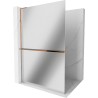 Mexen Kioto+ L Duschwand mit Ablage Walk-in 110 x 200 cm, Spiegel, Roségold - 800-110-123-60-50
