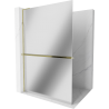 Mexen Kioto+ L Duschwand mit Regal Walk-in 100 x 200 cm, Spiegel, Gold - 800-100-123-50-50