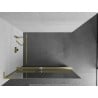 Mexen Kioto+ L Duschtrennwand mit Regal Walk-in 110 x 200 cm, Spiegel, gebürstetes Gold - 800-110-123-55-50