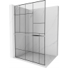 Mexen Kioto+ L Duschwand mit Ablage Walk-in 80 x 200 cm, schwarzes Muster, Chrom - 800-080-123-01-78