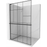 Mexen Kioto+ L Duschwand mit Ablage Walk-in 100 x 200 cm, schwarzes Muster, schwarz - 800-100-123-70-78