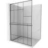 Mexen Kioto+ L Duschwand mit Regal Walk-in 70 x 200 cm, schwarzes Muster, gebürstetes Gun Gray - 800-070-123-66-78