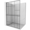 Mexen Kioto+ L Duschwand mit Regal Walk-in 110 x 200 cm, schwarzes Muster, gebürstetes Gun Gray - 800-110-123-66-78