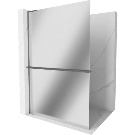 Mexen Kioto+ L Duschwand mit Ablage Walk-in 70 x 200 cm, Spiegel, Gun Metal - 800-070-123-95-50